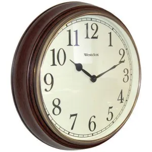 Westclox 15.5&amp;quot; Round Dark Woodgrain Clock (pack of 1 Ea)