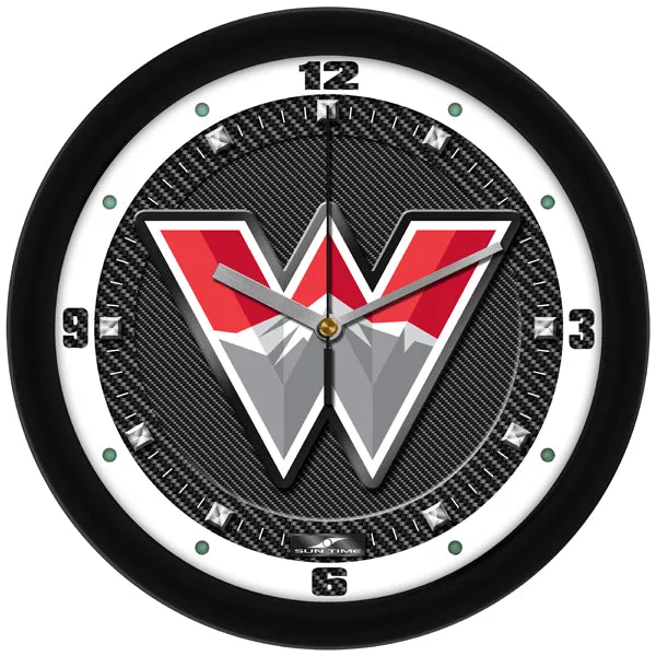 Western Colorado University Wall Clock - Carbon Fiber Textured
