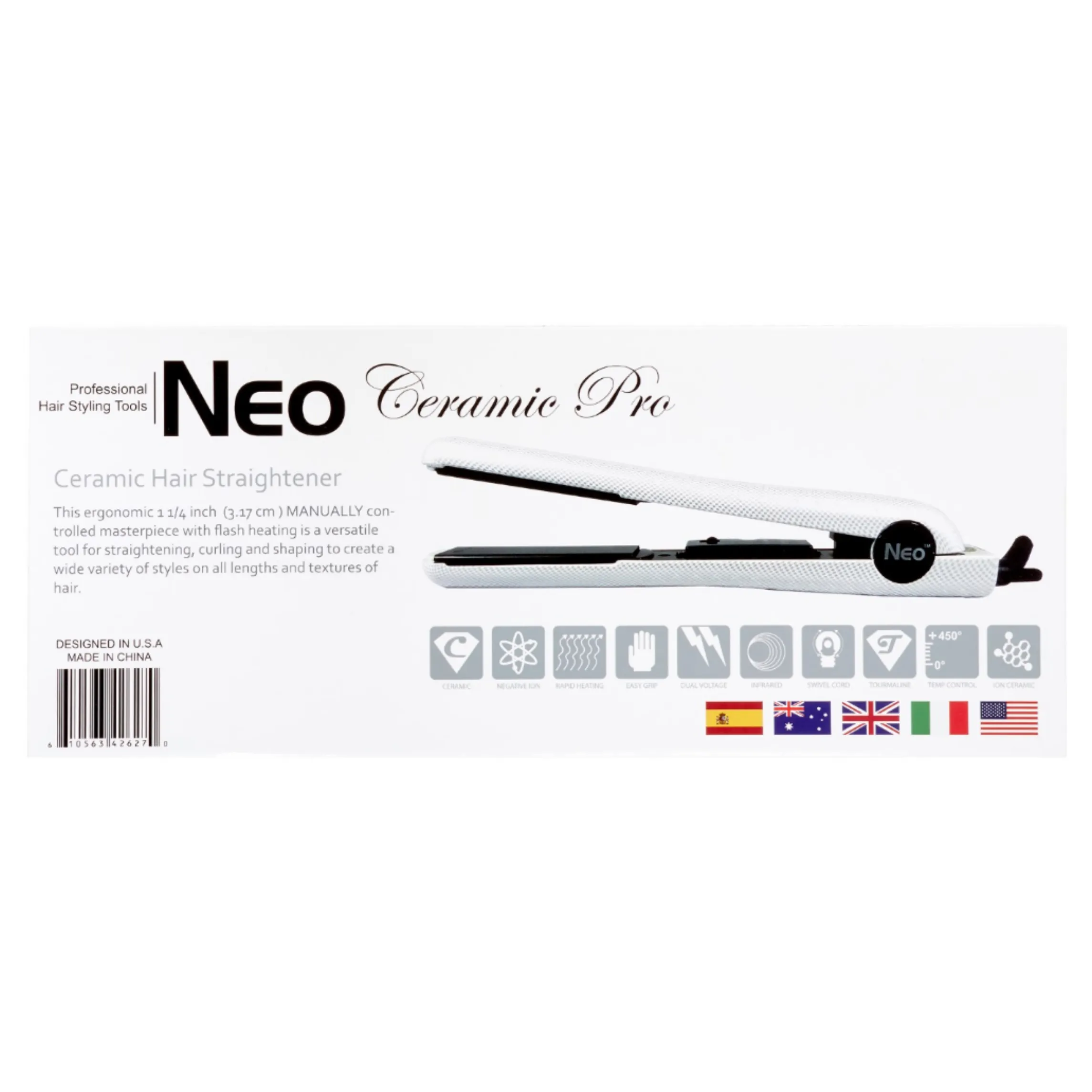 White Pearl 1" Ceramic Pro | Flat Iron