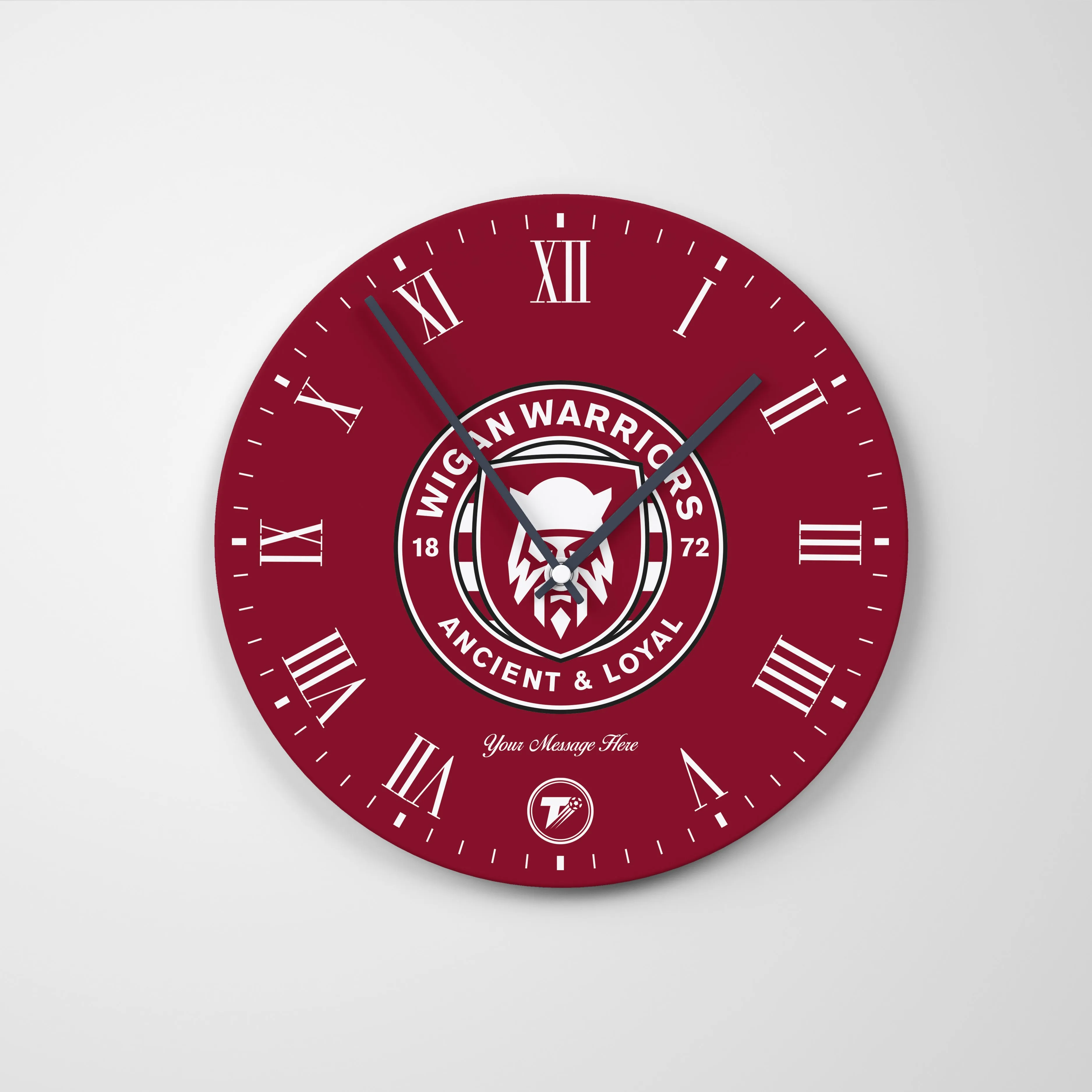 Wigan Warriors Glass Clock - Customisable